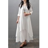 image:imageRVivimos Women Long Sleeve Plus Size Irregular Long DressesWhite
