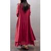 image:imageRVivimos Women Long Sleeve Plus Size Irregular Long DressesWine Red