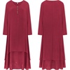 image:imageRVivimos Women Long Sleeve Plus Size Irregular Long DressesWine Red