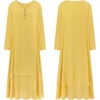 image:imageRVivimos Women Long Sleeve Plus Size Irregular Long DressesYellow