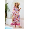 image:imageRVivimos Womens Boho Floral Print Flowy Slit Maxi DressMultidarkpink