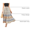 image:imageRVivimos Womens Boho Floral Print Ruffle Flowy Maxi SkirtBeige