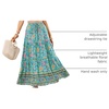 image:imageRVivimos Womens Boho Floral Print Ruffle Flowy Maxi SkirtGreen2