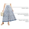 image:imageRVivimos Womens Boho Floral Print Ruffle Flowy Maxi SkirtLightblue