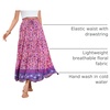 image:imageRVivimos Womens Boho Floral Print Ruffle Flowy Maxi SkirtPink2