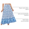 image:imageRVivimos Womens Boho Floral Print Ruffle Flowy Maxi SkirtWhiteblue