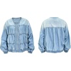image:imageRVivimos Womens Distressed Jean Jacket Zip Up Cropped CoatLight Blue
