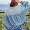 image:imageRVivimos Womens Distressed Jean Jacket Zip Up Cropped CoatLight Blue