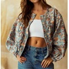 image:imageRVivimos Womens Distressed Jean Jacket Zip Up Cropped CoatRetrobluefloral