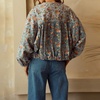 image:imageRVivimos Womens Distressed Jean Jacket Zip Up Cropped CoatRetrobluefloral