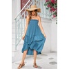 image:imageRVivimos Womens High Waisted Ruffle Layered Midi SkirtBlue
