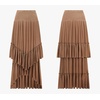 image:imageRVivimos Womens High Waisted Ruffle Layered Midi SkirtBrown