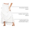 image:imageRVivimos Womens High Waisted Ruffle Layered Midi SkirtWhite
