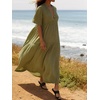 image:imageRVivimos Womens Summer Cotton Casual Flowy Maxi DressArmy Green