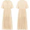 image:imageRVivimos Womens Summer Cotton Casual Flowy Maxi DressBeige
