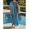 image:imageRVivimos Womens Summer Cotton Casual Flowy Maxi DressBlue