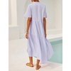 image:imageRVivimos Womens Summer Cotton Casual Flowy Maxi DressLight Purple