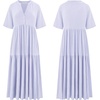 image:imageRVivimos Womens Summer Cotton Casual Flowy Maxi DressLight Purple