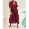 image:imageRVivimos Womens Summer Cotton Casual Flowy Maxi DressWine Red