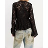 image:imageRVivimos Womens Summer Lace Bell Sleeve Button Down See Through TopsBlack