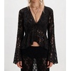 image:imageRVivimos Womens Summer Lace Bell Sleeve Button Down See Through TopsBlack