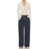 image:imageRVivimos Womens Summer Lace Bell Sleeve Button Down See Through TopsWhite
