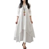 image:imageRVivimos Women Long Sleeve Plus Size Irregular Long DressesWhite