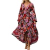 image:imageRVivimos Womens Boho Floral Print Flowy Slit Maxi DressBlack