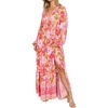 image:imageRVivimos Womens Boho Floral Print Flowy Slit Maxi DressPink
