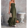 image:imageRVivimos Womens Boho Strapless Smocked Maxi Tube DressArmy Green2