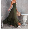 image:imageRVivimos Womens Boho Strapless Smocked Maxi Tube DressArmy Green2