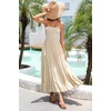 image:imageRVivimos Womens Boho Strapless Smocked Maxi Tube DressBeige2