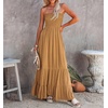 image:imageRVivimos Womens Boho Strapless Smocked Maxi Tube DressDarkyellow2