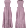 image:imageRVivimos Womens Boho Strapless Smocked Maxi Tube DressDustypurple2