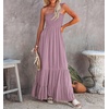 image:imageRVivimos Womens Boho Strapless Smocked Maxi Tube DressDustypurple2