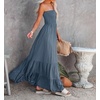 image:imageRVivimos Womens Boho Strapless Smocked Maxi Tube DressHazeblue2