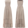 image:imageRVivimos Womens Boho Strapless Smocked Maxi Tube DressKhaki2