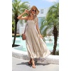 image:imageRVivimos Womens Boho Strapless Smocked Maxi Tube DressKhaki2