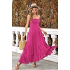 image:imageRVivimos Womens Boho Strapless Smocked Maxi Tube DressMagenta2