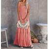 image:imageRVivimos Womens Boho Strapless Smocked Maxi Tube DressPink2