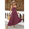 image:imageRVivimos Womens Boho Strapless Smocked Maxi Tube DressPurplered2