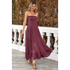 image:imageRVivimos Womens Boho Strapless Smocked Maxi Tube DressPurplered2