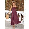 image:imageRVivimos Womens Boho Strapless Smocked Maxi Tube DressPurplered2