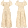 image:imageRVivimos Womens Cotton Eyelet Embroidery ALine Midi DressApricot