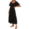image:imageRVivimos Womens Cotton Eyelet Embroidery ALine Midi DressBlack