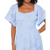 image:imageRVivimos Womens Cotton Eyelet Embroidery ALine Midi DressLight Blue