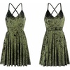 image:imageRVivimos Womens Crushed Velvet Swing Skater Mini DressArmy Green