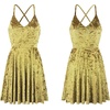 image:imageRVivimos Womens Crushed Velvet Swing Skater Mini DressGold