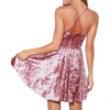 image:imageRVivimos Womens Crushed Velvet Swing Skater Mini DressPink
