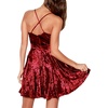 image:imageRVivimos Womens Crushed Velvet Swing Skater Mini DressRed